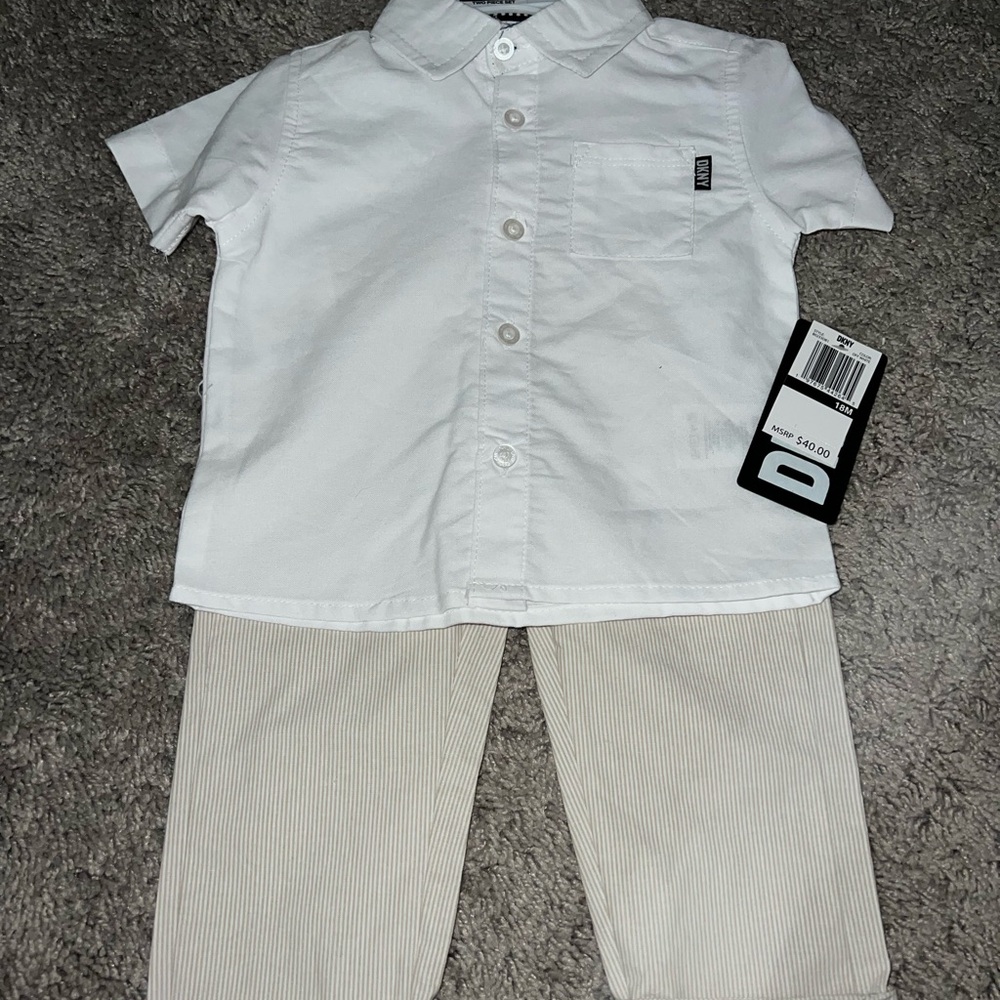 DKNY Kids White and Cream Matching Set